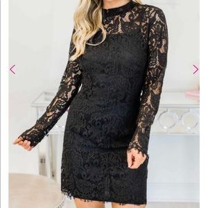 Pink Lily black lace dress
